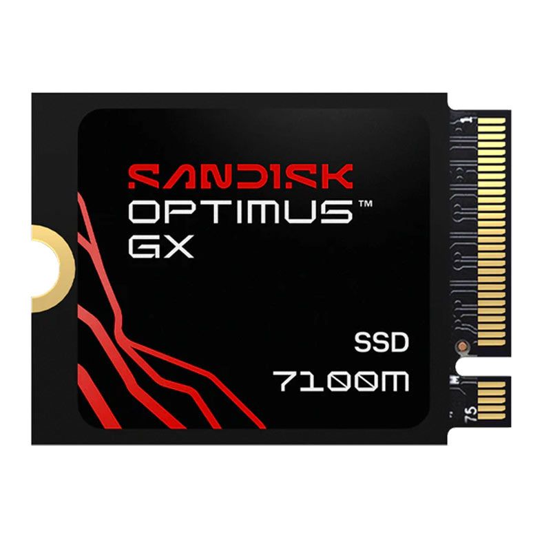 SSD Sandisk Optimus GX 7100M, 2TB, M.2 2230, PCIe NVMe, Leitura 7250 MB/s, Gravacao 6900 MB/s, SDSP71200TAT-000E0
