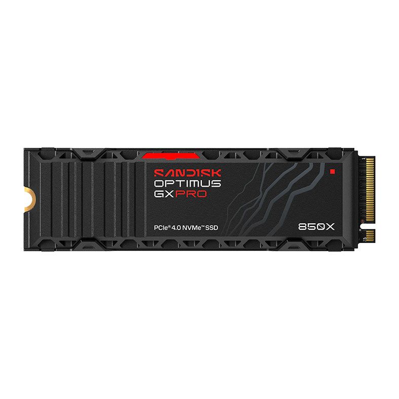 SSD Sandisk Optimus GX PRO 850X, 1TB, M.2 2280, PCIe NVMe, Leitura 7300 MB/s, Gravacao 6300 MB/s, Com Dissipador, SDSP81100TAH-000E0