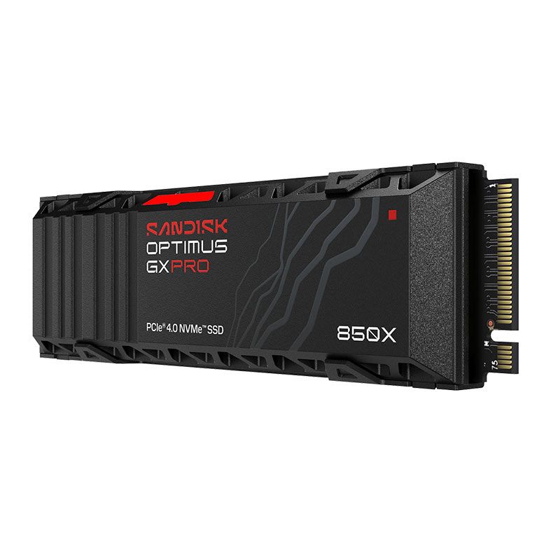SSD Sandisk Optimus GX PRO 850X, 1TB, M.2 2280, PCIe NVMe, Leitura 7300 MB/s, Gravacao 6300 MB/s, Com Dissipador, SDSP81100TAH-000E0