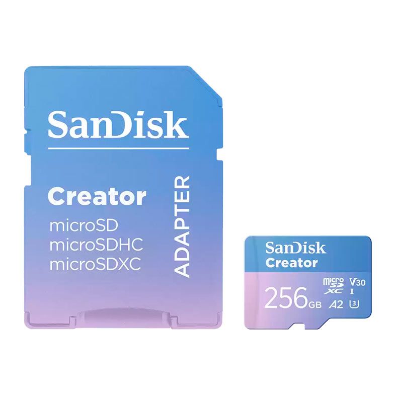 Cartao de Memoria Sandisk Creator, 256GB, Com Adaptador, MicroSDXC, UHS-I, SDSQXAV-256G-GN6MS