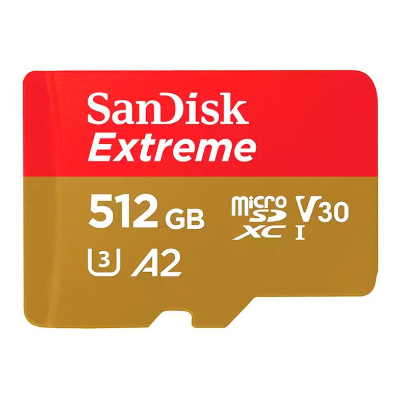 Cartao de Memoria Sandisk Extreme, 512GB, Micro SDXC UHS-I, Com Adaptador, SDSQXAV-512G-GN6MA