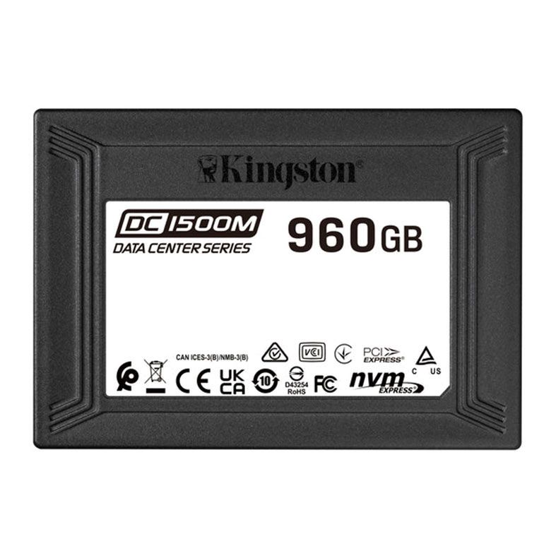 SSD Kingston Data Center DC1500M, 960GB, 2.5, U.2 PCie NVMe, Leitura 3100MB/s, Gravacao 1700MB/s, SEDC1500M-960G