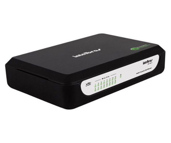Switch Intelbras Fast Ethernet 10/100 Mbps Plug and Play, SF 1600 D