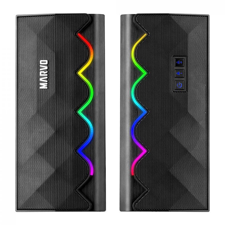 Caixa de Som Marvo Havoc 30, RGB, 2x3W RMS, Bluetooth, Preto, SG-269