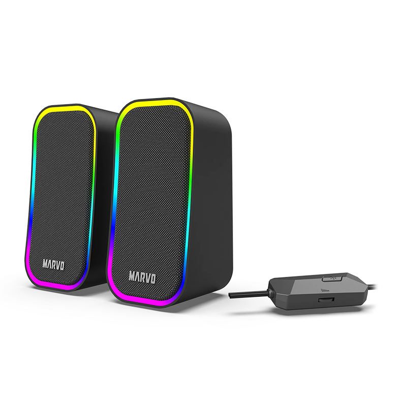 Caixa de Som Marvo SG-285, RGB, 3W RMS, Preta, SG-285-BK