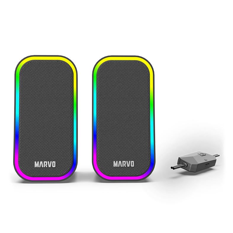 Caixa de Som Marvo SG-285, RGB, 3W RMS, Preta, SG-285-BK
