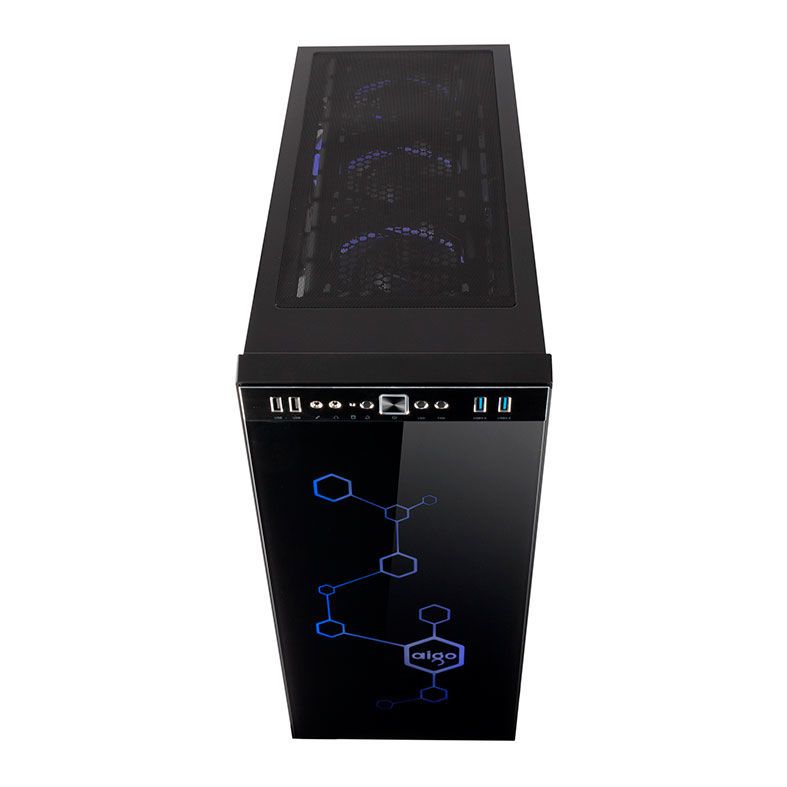 Gabinete Gamer Aigo Shadow Preto Lateral/Frontal Vidro