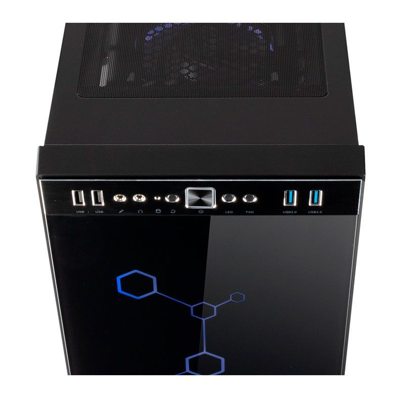 Gabinete Gamer Aigo Shadow Preto Lateral/Frontal Vidro