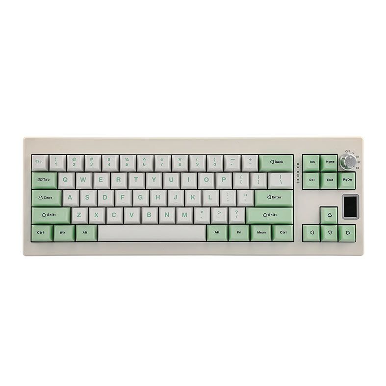 Teclado Mecanico Epomaker Shadow X, ARGB, Switch Flamingo, White Green, SHADOWX-WG-FLG