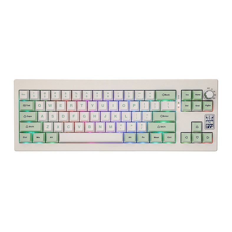 Teclado Mecanico Epomaker Shadow X, ARGB, Switch Wisteria, White Green, SHADOWX-WG-WS