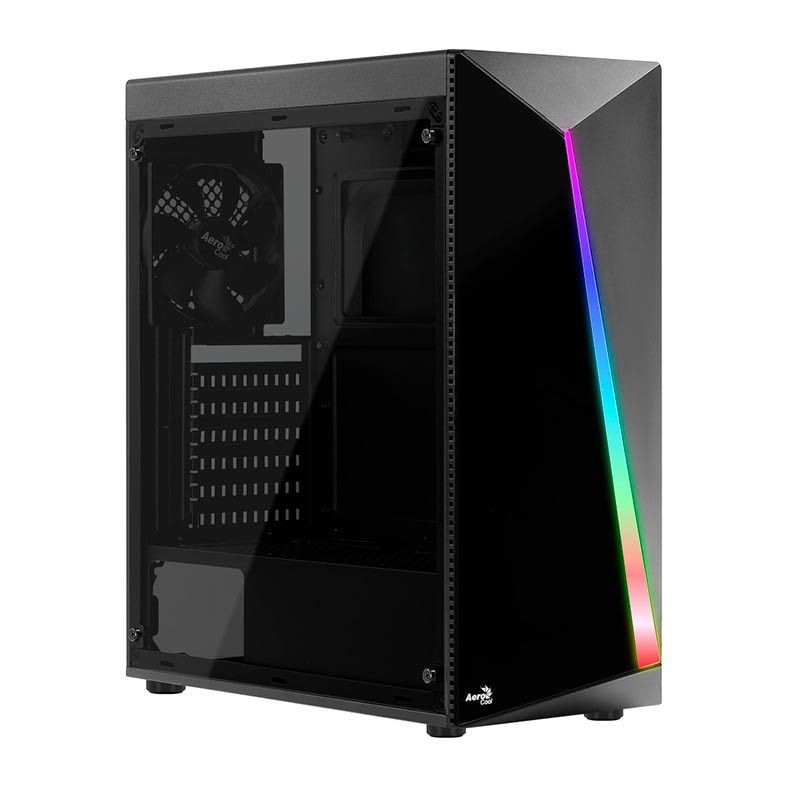 Gabinete Gamer AeroCool Shard RGB Lateral Acrilico Preto, SHARD-A-BK-V1
