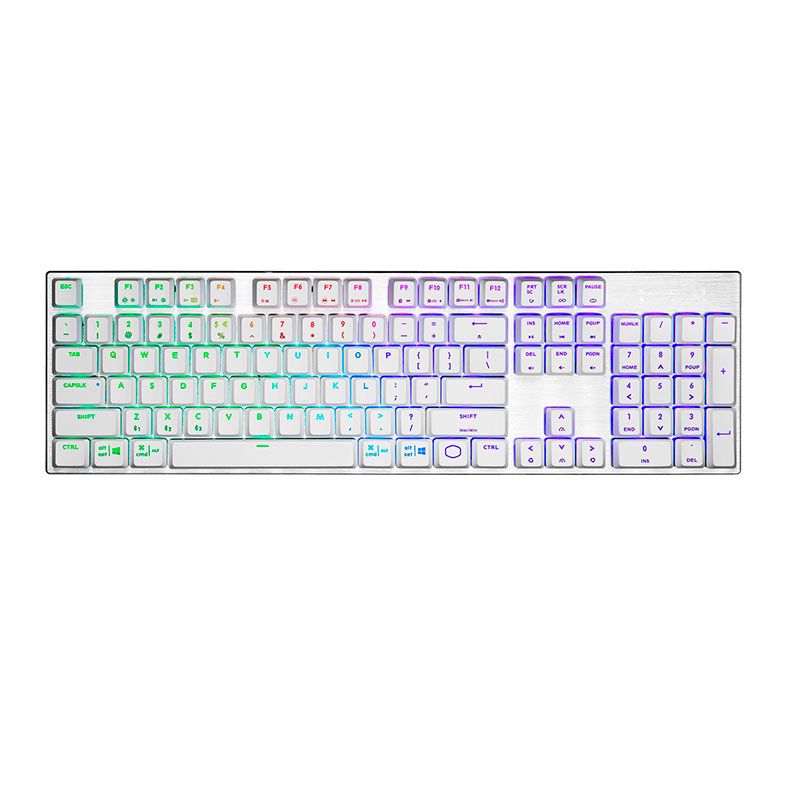 Teclado Mecanico Gamer Cooler Master SK653, RGB, Wireless, Switch Vermelho, Prata e Branco, SK-653-SKTR1-US