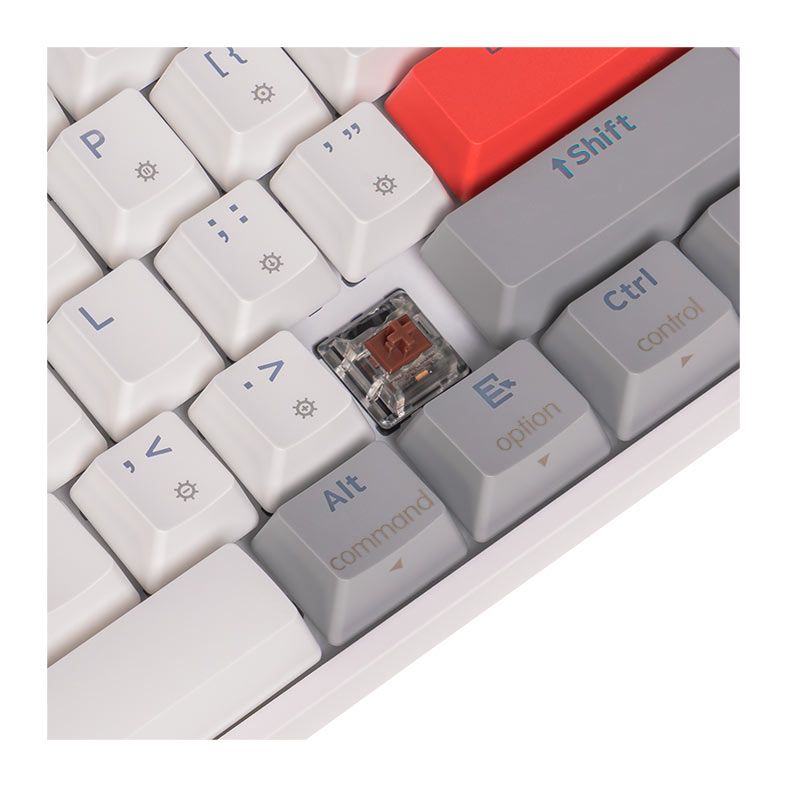 Teclado Mecanico Skyloong GK61, RGB, Switch Optico Marrom, Branco e Cinza, SKL-GK61-RGB-BW-WH-GY
