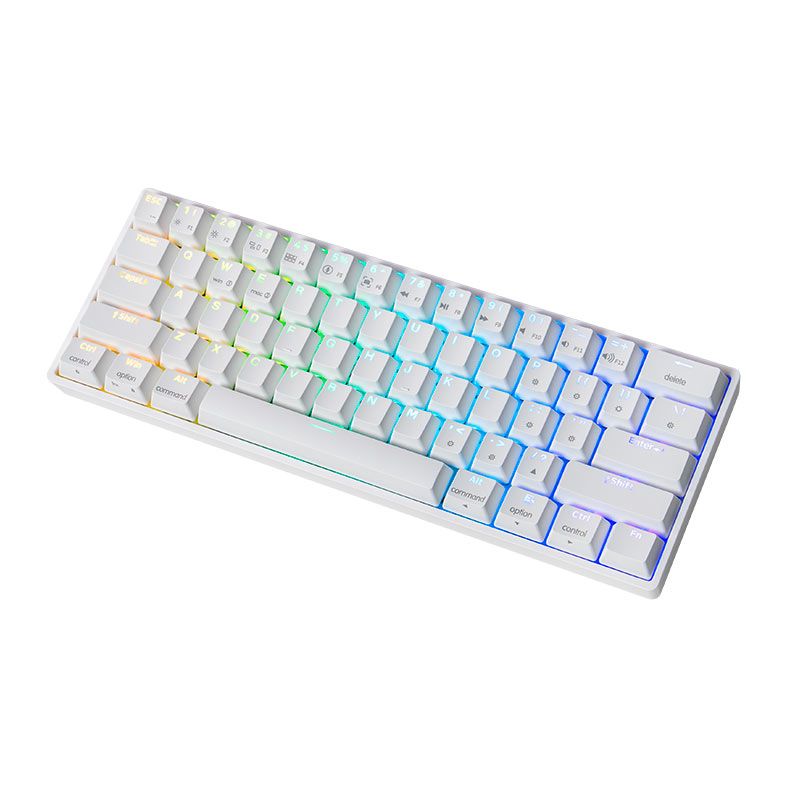 Teclado Mecanico Skyloong GK61, RGB, Switch Optico Marrom, Branco, SKL-GK61-RGB-BW-WH