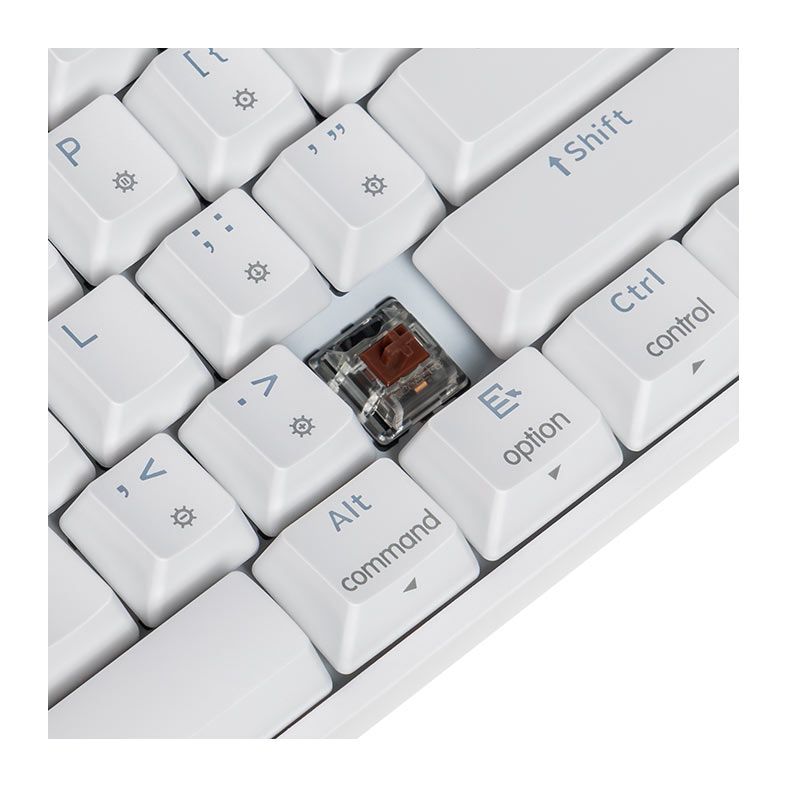 Teclado Mecanico Skyloong GK61, RGB, Switch Optico Marrom, Branco, SKL-GK61-RGB-BW-WH