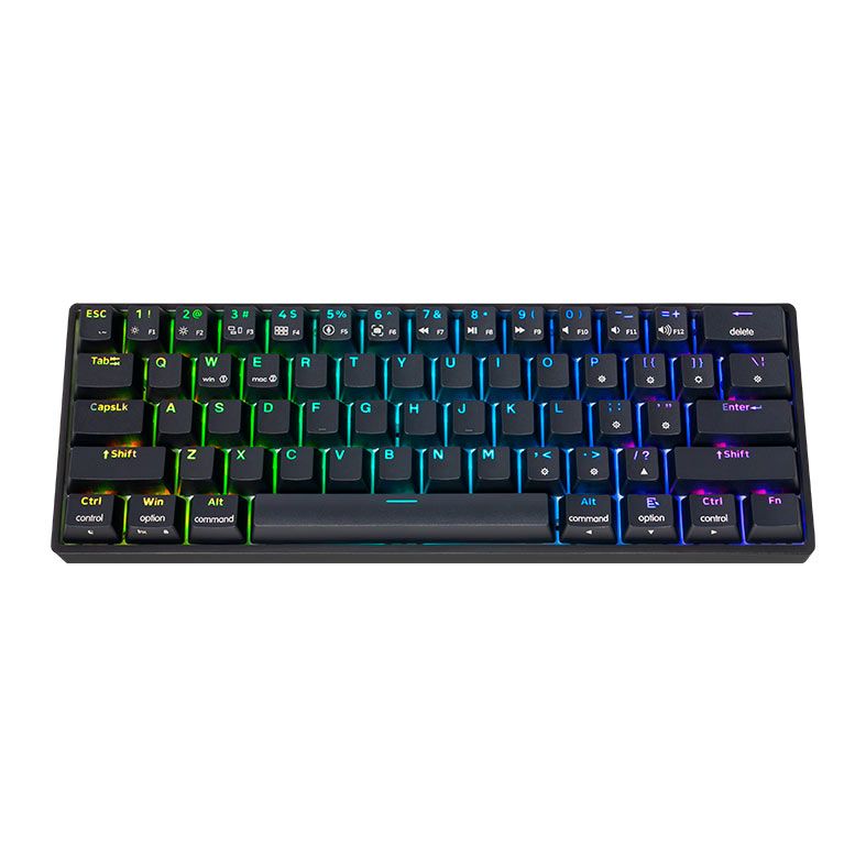 Teclado Mecanico Skyloong GK61, RGB, Switch Optico Vermelho, Preto, SKL-GK61-RGB-RD-BK