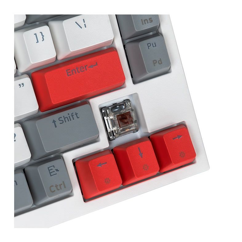 Teclado Mecanico Skyloong GK75, RGB, Switch Optico Marrom, Branco, SKL-GK75-RGB-BW-WH