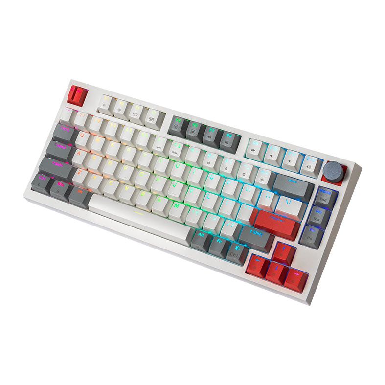 Teclado Mecanico Skyloong GK75, RGB, Switch Optico Marrom, Branco, SKL-GK75-RGB-BW-WH