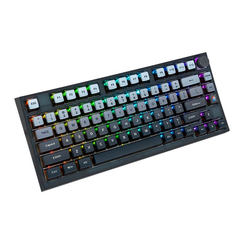 Teclado Mecanico Skyloong GK75, RGB, Switch Optico Vermelho, Preto e Cinza, SKL-GK75-RGB-RD-BK-GY
