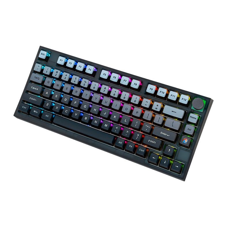 Teclado Mecanico Skyloong GK75, RGB, Switch Optico Vermelho, Preto e Cinza, SKL-GK75-RGB-RD-BK-GY