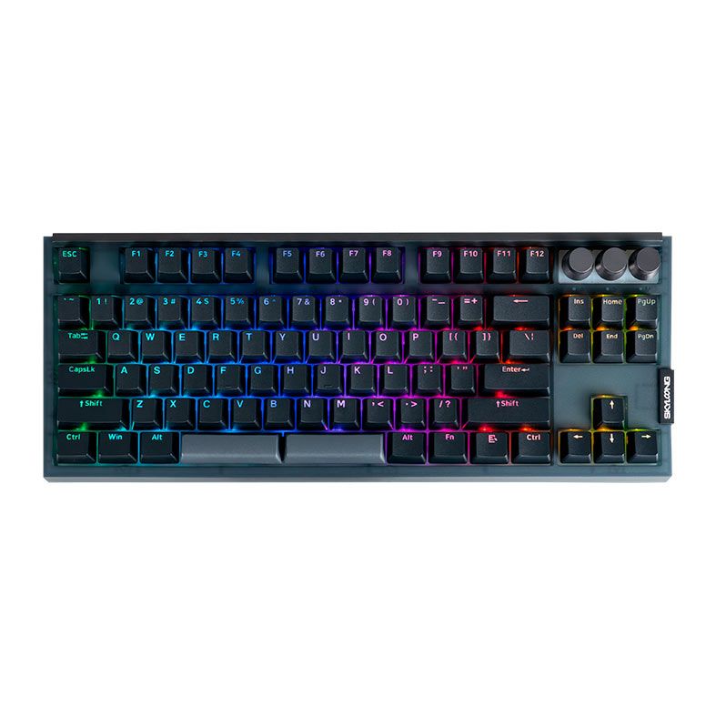 Teclado Mecanico Skyloong GK87, RGB, Switch Optico Vermelho, Preto, SKL-GK87-RGB-RD-BK