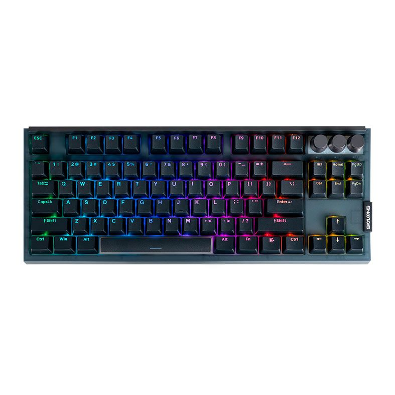 Teclado Mecanico Skyloong GK87, RGB, Switch Optico Vermelho, Preto, SKL-GK87-RGB-RD-BK