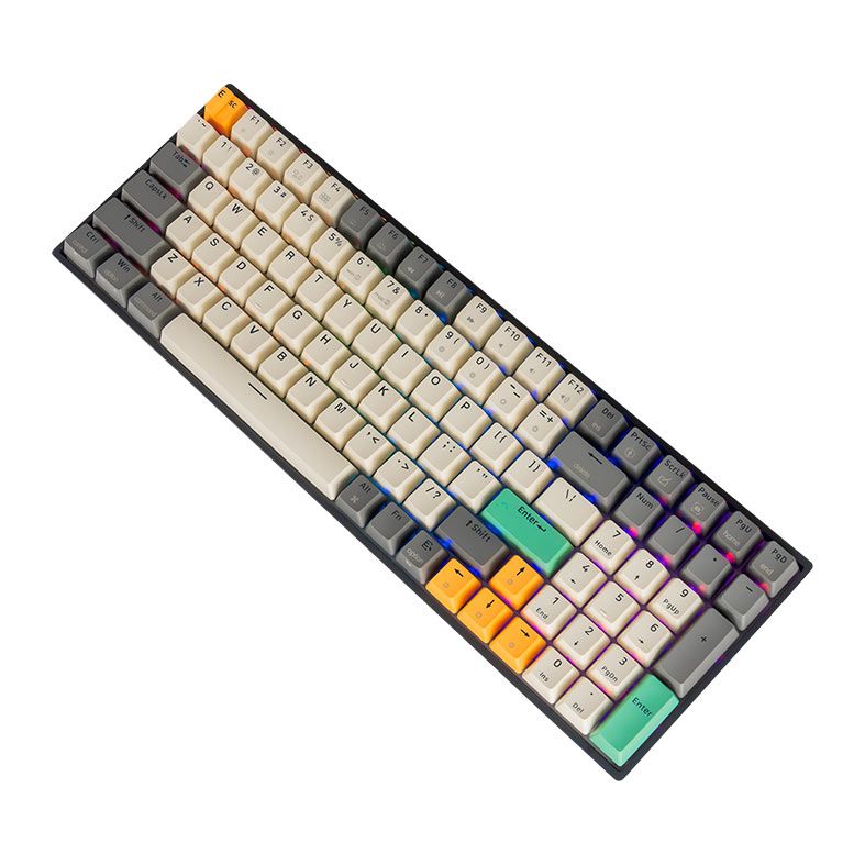 Teclado Mecanico Skyloong GK96, RGB, Switch Optico Marrom, Tigry, SKL-GK96-RGB-BW-TY