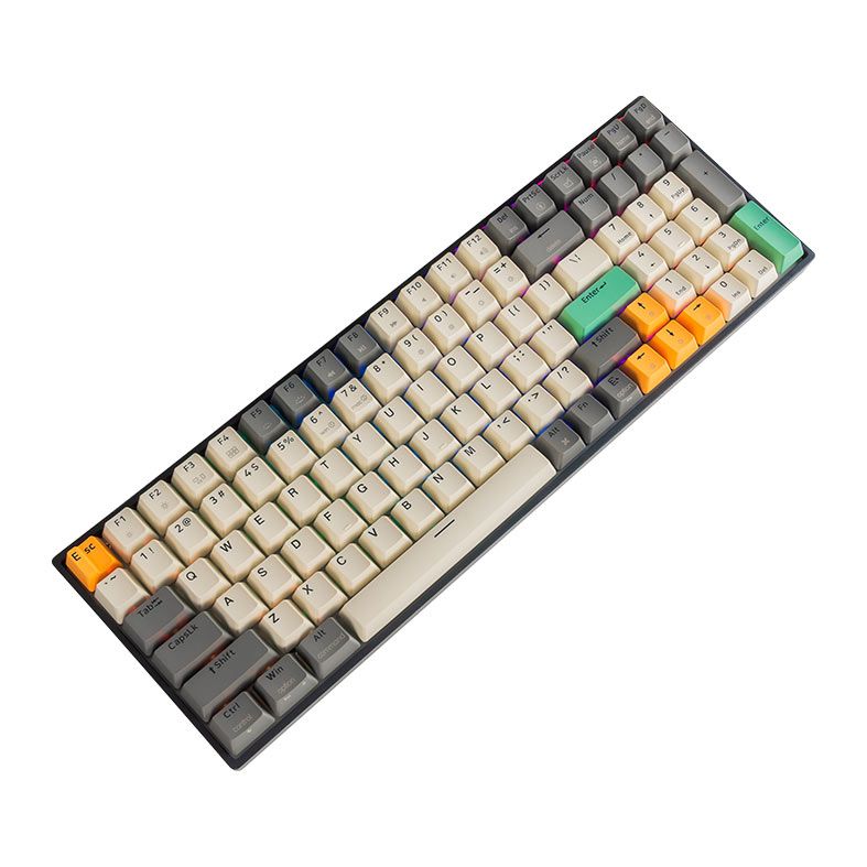 Teclado Mecanico Skyloong GK96, RGB, Switch Optico Marrom, Tigry, SKL-GK96-RGB-BW-TY