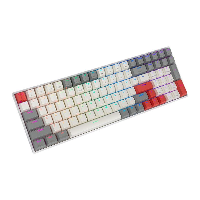 Teclado Mecanico Skyloong GK96, RGB, Switch Optico Vermelho, Branco, SKL-GK96-RGB-RD-GY-WH