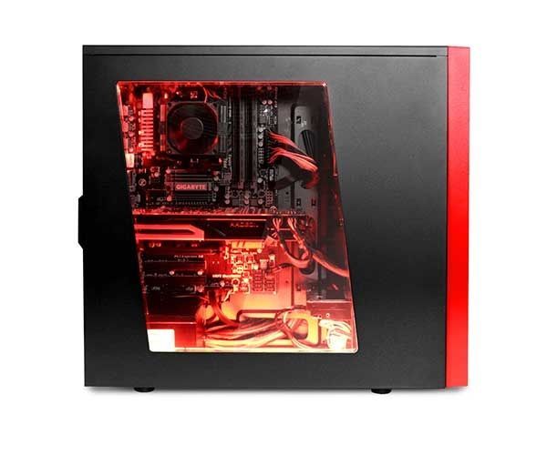 Gabinete NZXT Source 210 Preto/Vermelho Com Janela, S210W-RED