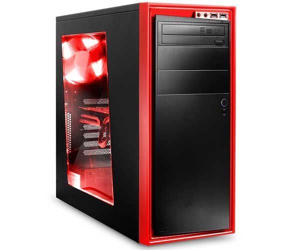 Gabinete NZXT Source 210 Preto/Vermelho Com Janela, S210W-RED