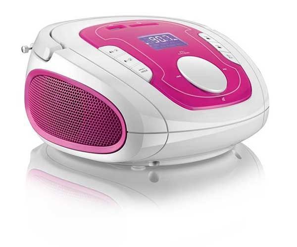 Caixa De Som Multi Boombox 15W Rosa/Branco, SP187