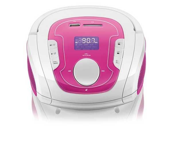 Caixa De Som Multi Boombox 15W Rosa/Branco, SP187