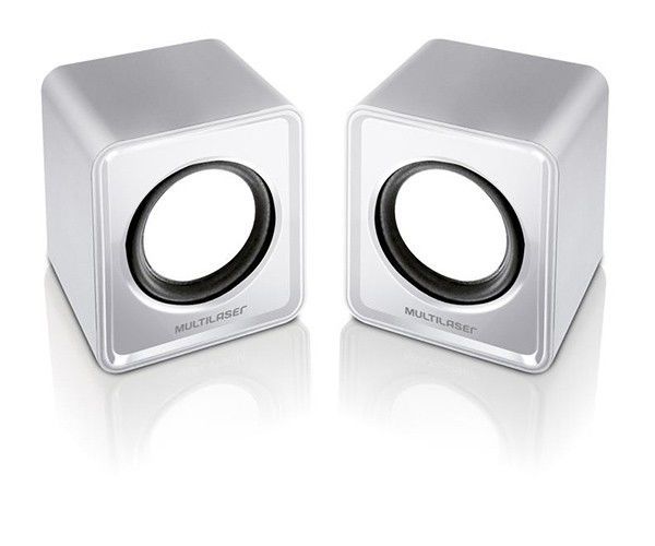 Caixa De Som Multi 3W Rms USB/P2 Branca, SP199