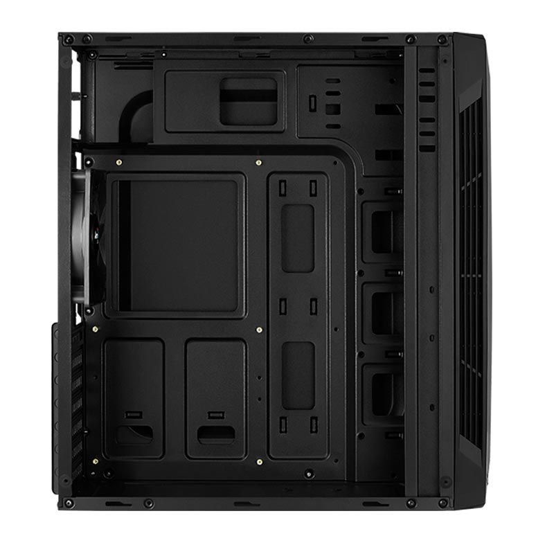 Gabinete Aerocool Split RGB Lateral Vidro Temp Preto, SPLIT-G-BK-V1