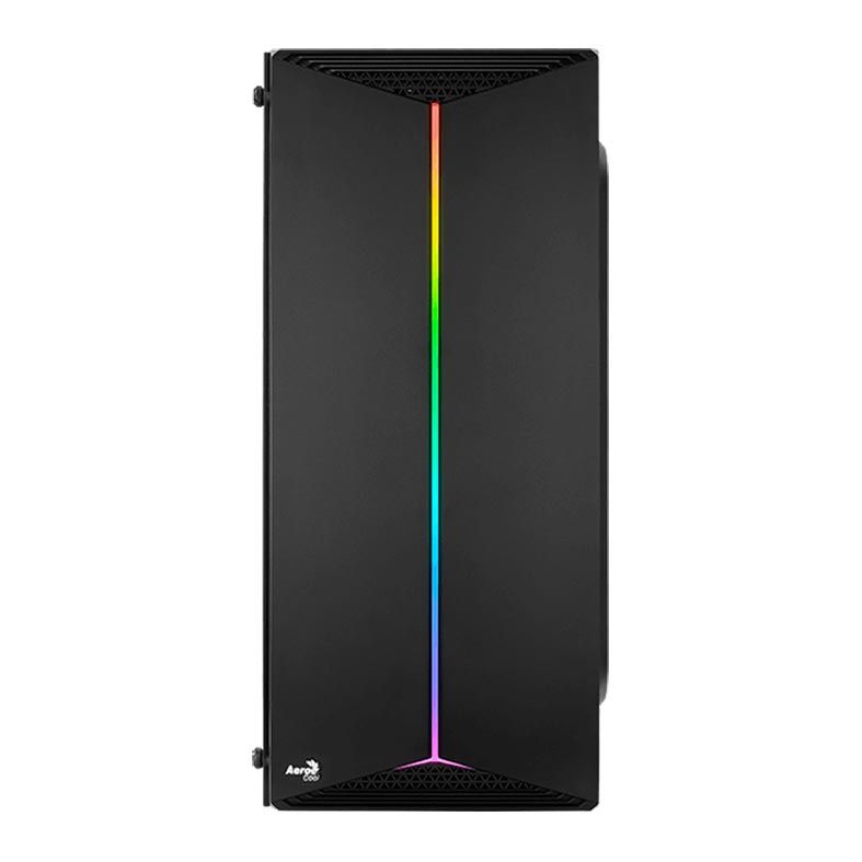 Gabinete Aerocool Split RGB Lateral Vidro Temp Preto, SPLIT-G-BK-V1