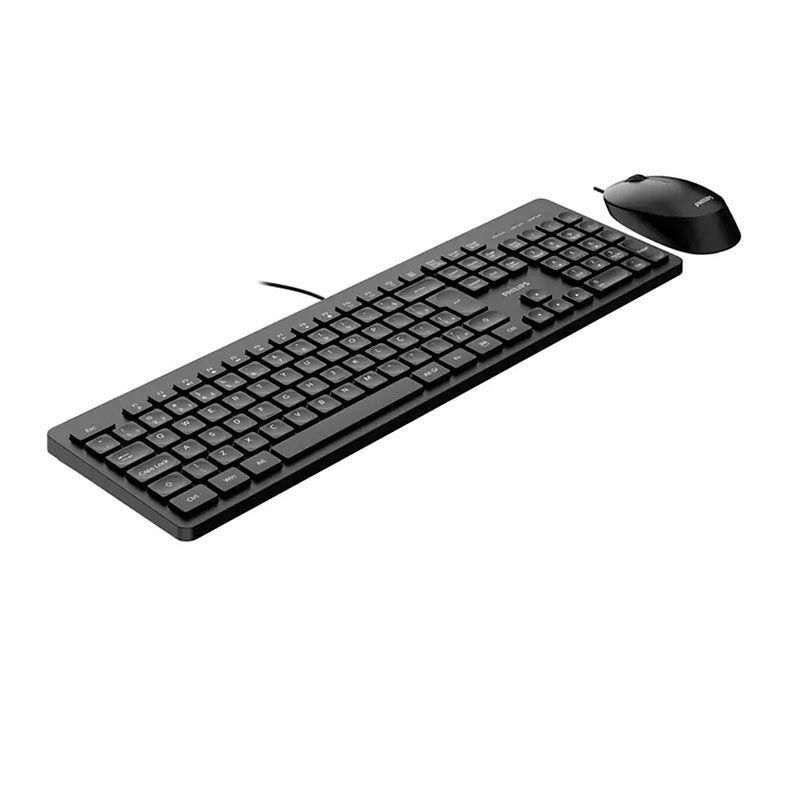 Kit Teclado e Mouse Philips SPT6208, ABNT2, 1200DPI, 3 Botoes, Preto, SPT6208