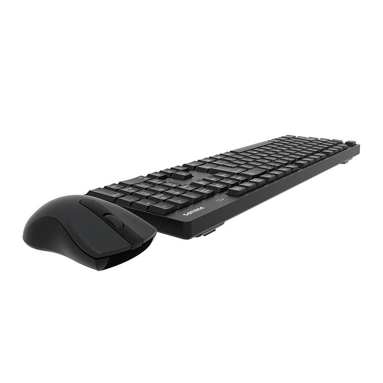 Kit Teclado e Mouse Philips C501, Wireless, ABNT2, 1000DPI, Preto, SPT6501B