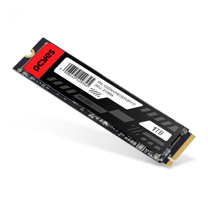SSD Pcyes, 1TB, M.2 2280, PCIe NVMe, Leitura 2289MB/s, Gravacao 1650MB/s, SSDNVMEGEN3PY1T