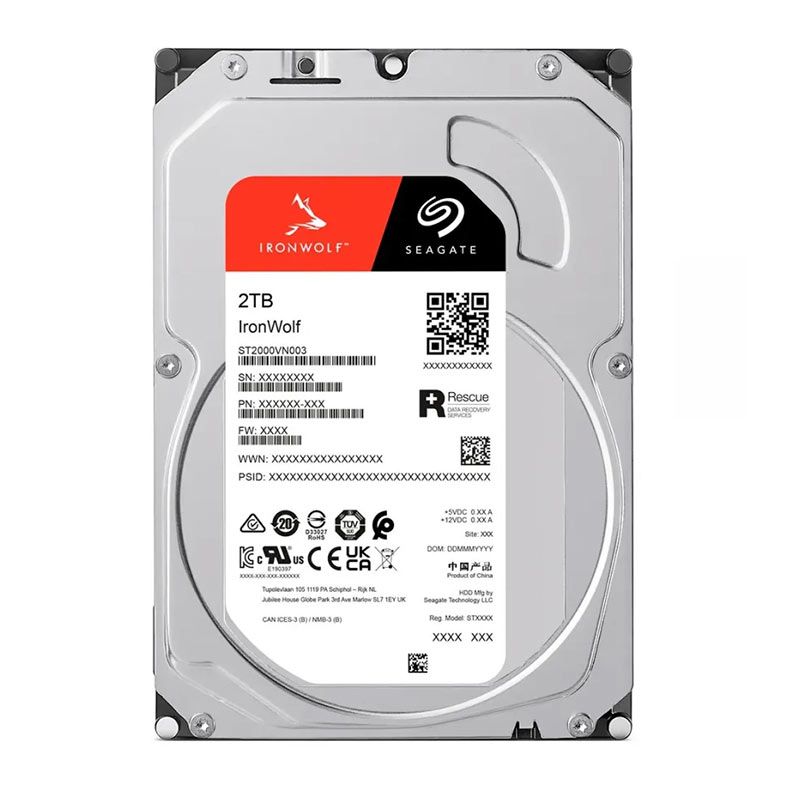 HD Seagate Ironwolf, 2TB, 3.5, 5400RPM, SATA III 6GB/s, Cache 256MB, ST2000VN003