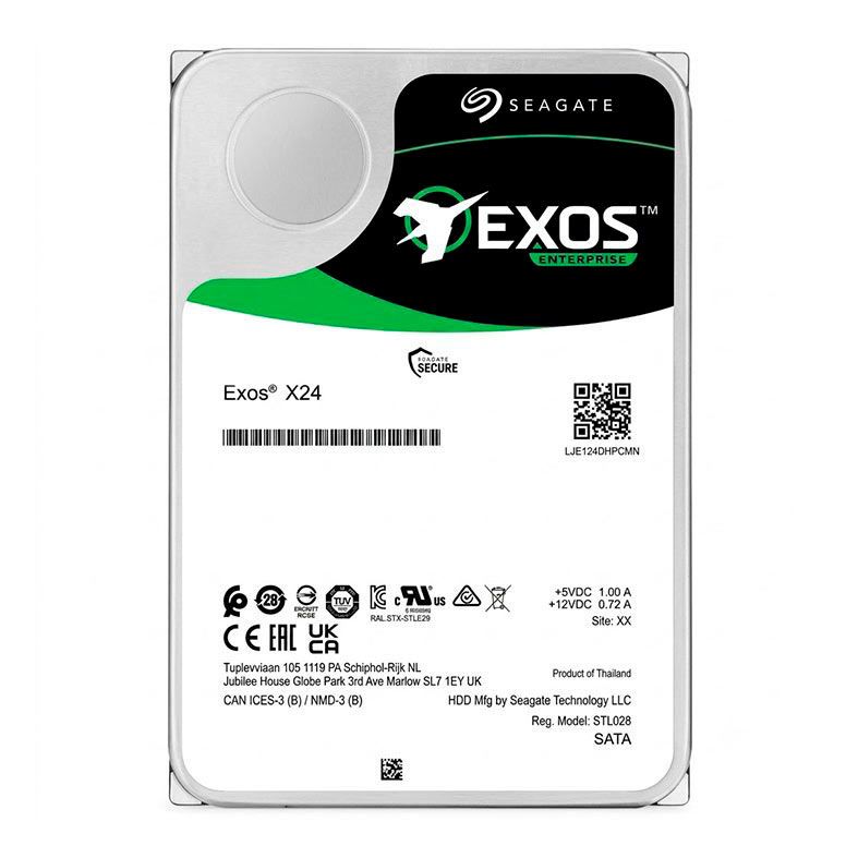 HD Seagate Exos Enterprise X24, 24TB, 3.5, 7200RPM, Sata III 6GB/s, Cache 512MB, ST24000NM001H