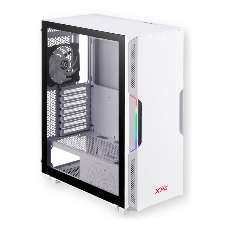 Gabinete Gamer XPG Starker, Mid-Tower, Lateral de Vidro, Com 2 Fans, ARGB, Branco, STARKER-WHCWW