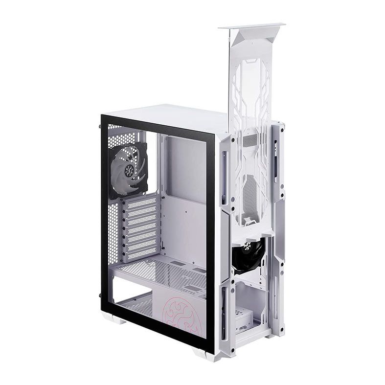 Gabinete Gamer XPG Starker Air, Mid-Tower, Lateral de Vidro, Com 2 Fans, ARGB, Branco, STARKERAIR-WHCWW