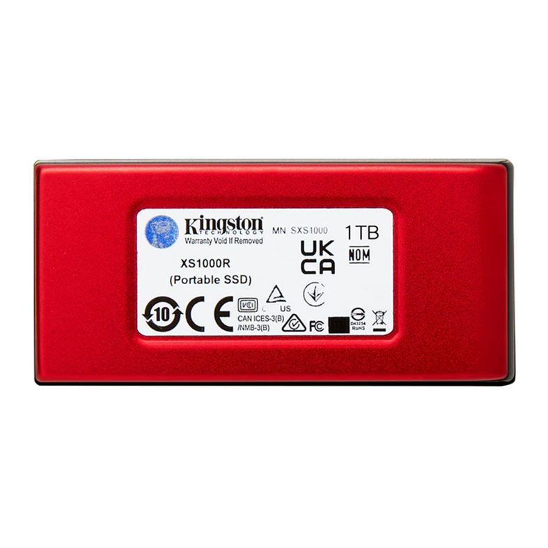 SSD Externo Kingston XS1000R, 1TB, USB 3.2, Vermelho, SXS1000R-1000G