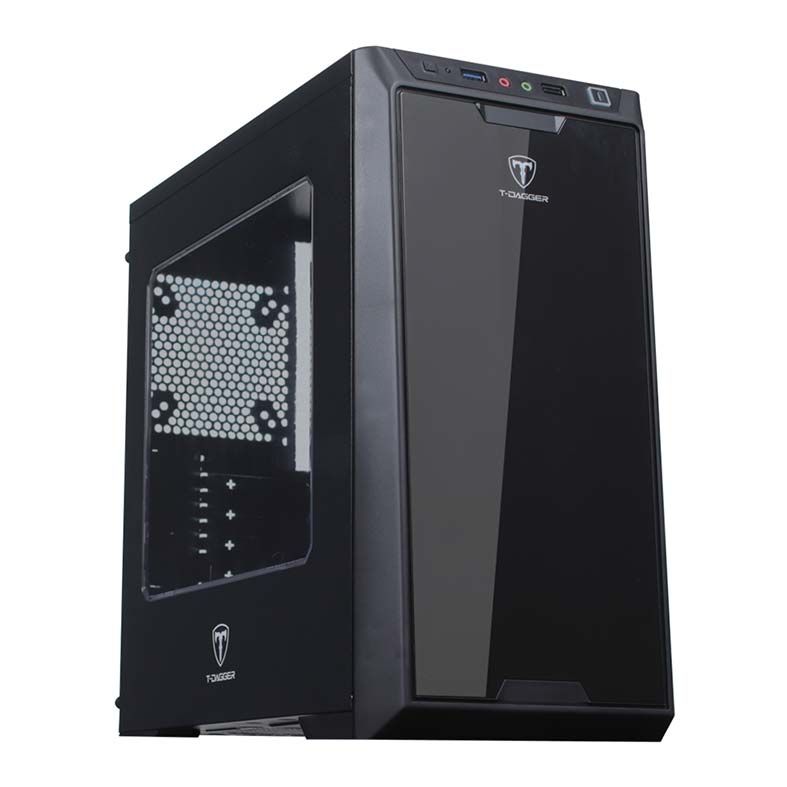 Gabinete Gamer T-Dagger Teemo Lateral Acrilico Preto, T-TGC100