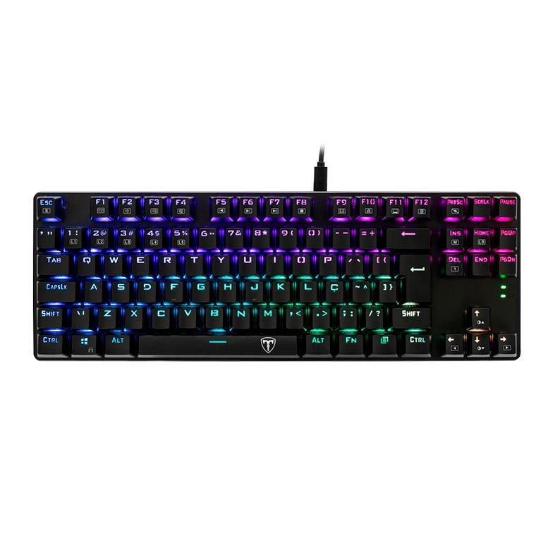 Teclado Mecanico T-Dagger Bora Preto Switch Brown, T-TGK315-BR
