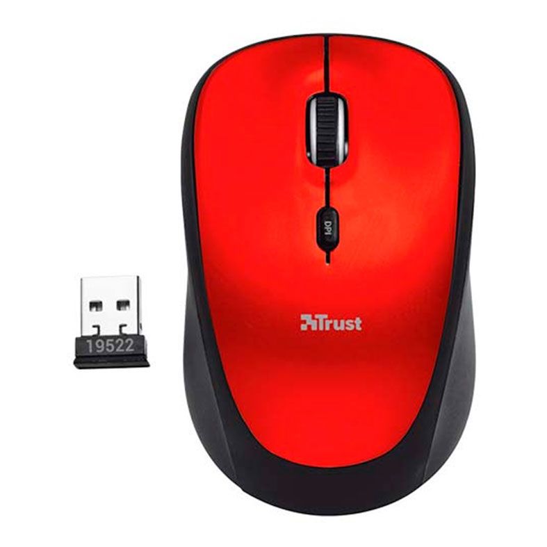 Mouse Trust Wireless Preto/Vermelho, T19522