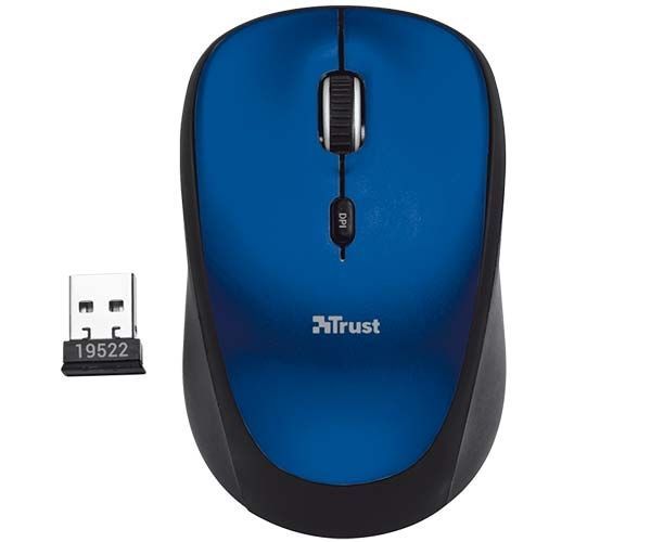 Mouse Trust Wireless Preto/Azul, T19663