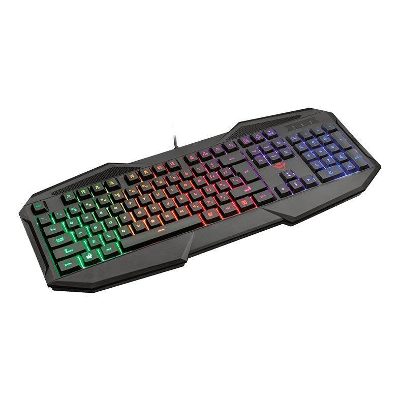 Teclado Gamer Trust GXT 830RW Avonn Preto LED Rainbow, T21621
