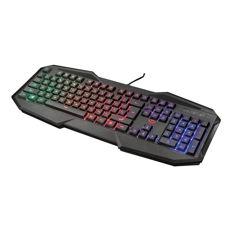 Teclado Gamer Trust GXT 830RW Avonn Preto LED Rainbow, T21621